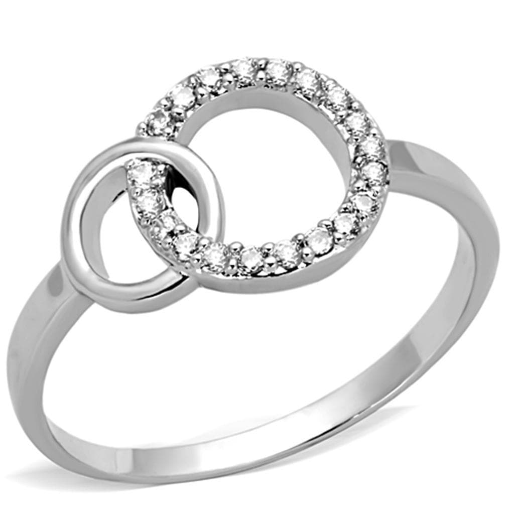Brass CZ Pave Open Circle Ring