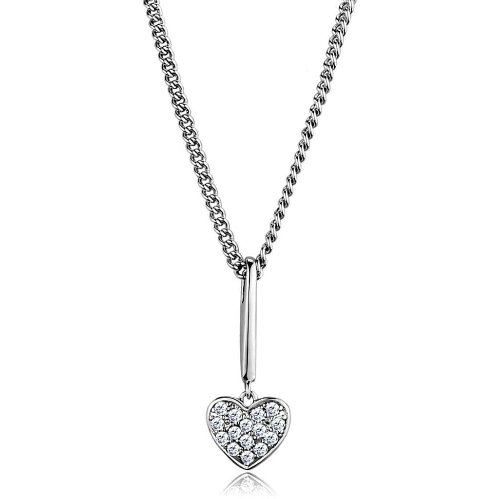Brass CZ Pave Heart Pendant Chain Pendant 3W773