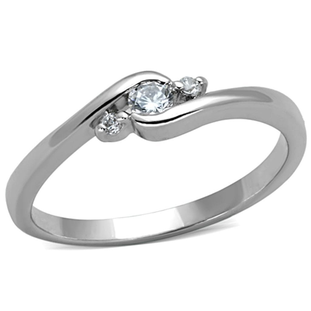 Brass CZ Round Bezel Tension Solitaire Ring