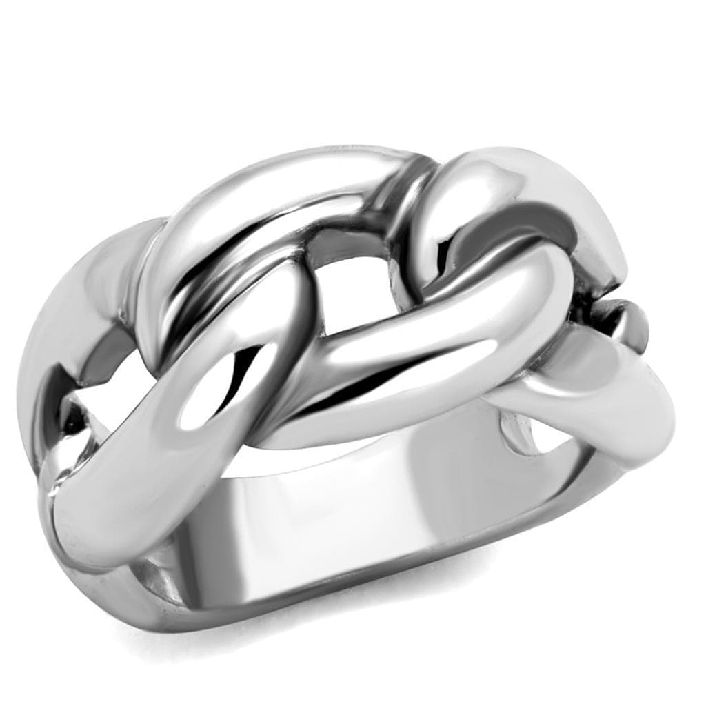 Brass Polished Chain Link Knot Wide Band Ring