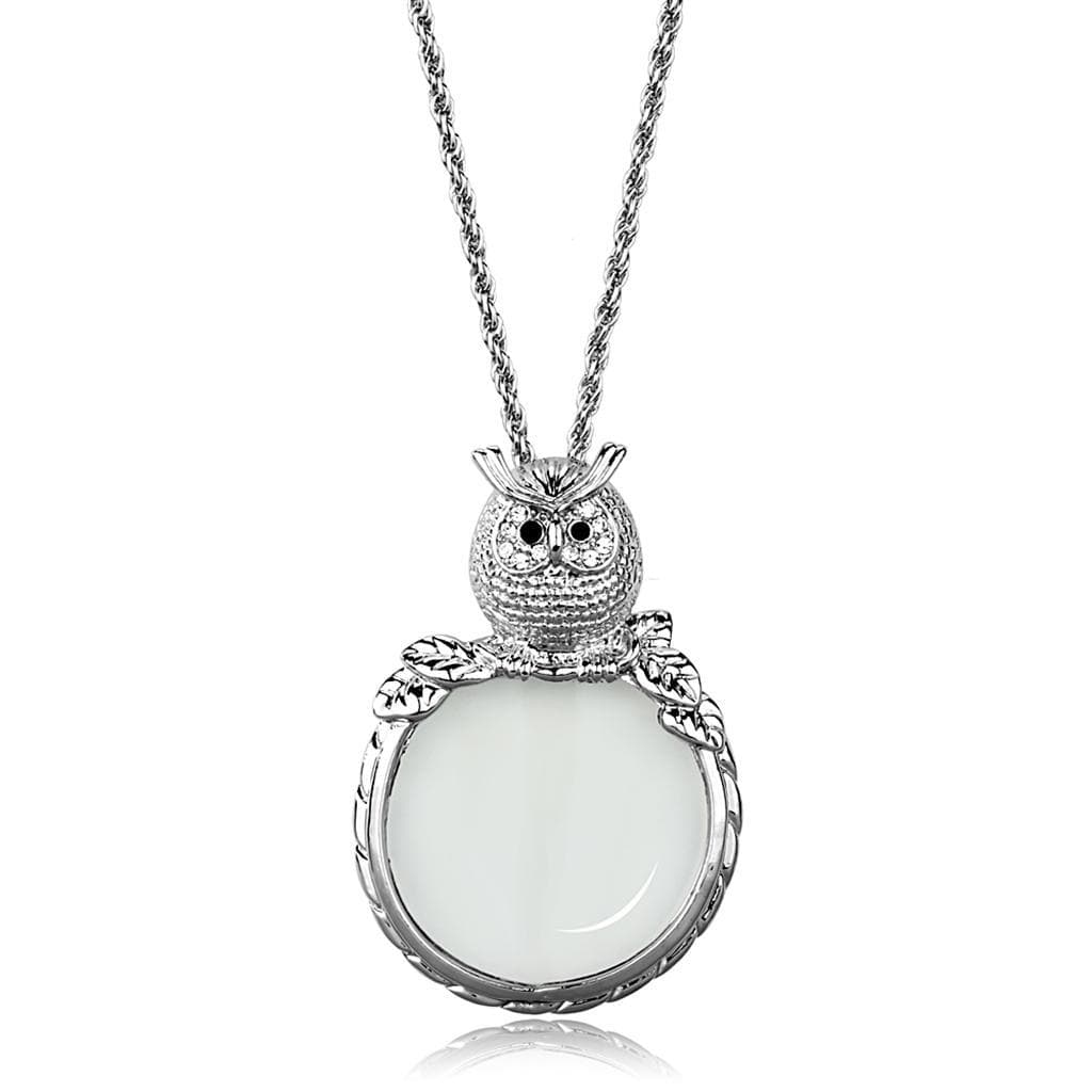 Brass Owl Magnifying B Magnifier pendant