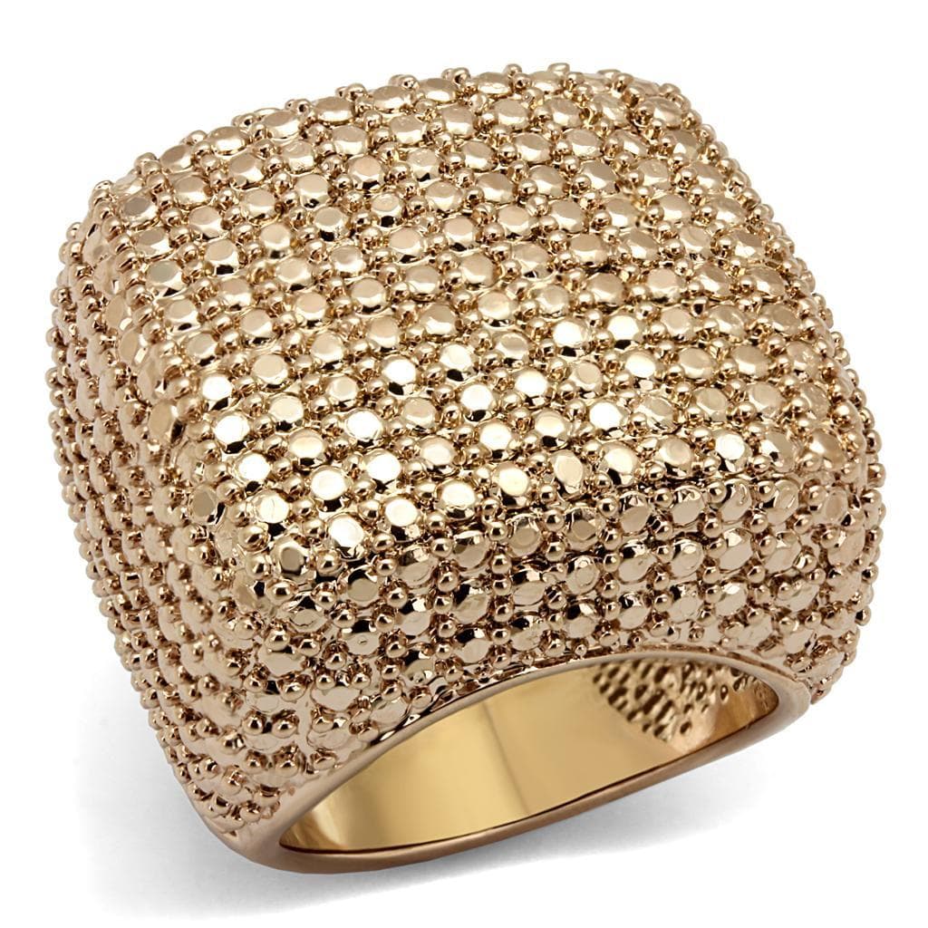 Brass Rose Gold Micro Pave Dome Wide Band Ring