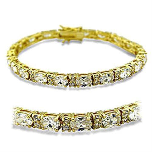 Brass Gold CZ Round Tennis Bracelet