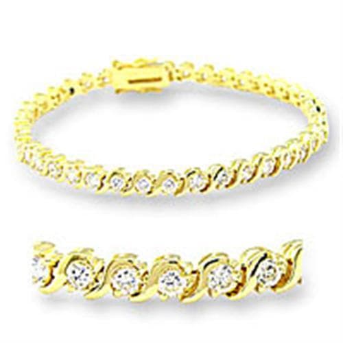 Brass Gold CZ Round Eternity Tennis Bracelet