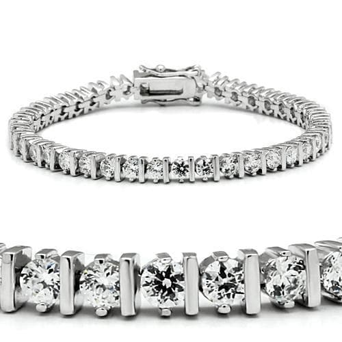 Brass CZ Round Prong Tennis Bracelet