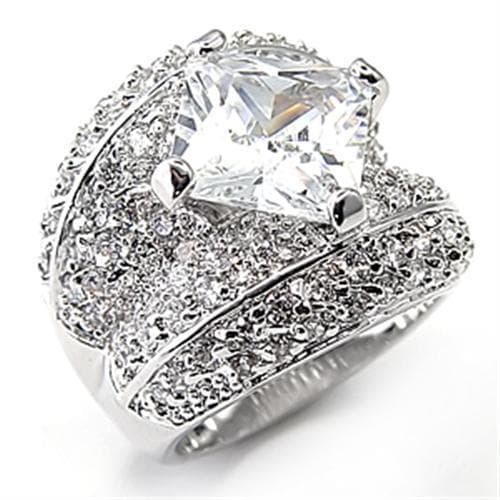 Brass CZ Heart Pave Dome Cocktail Ring