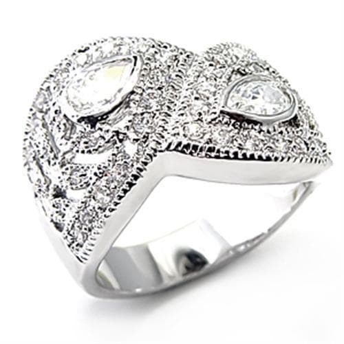 Brass CZ Marquise Pave Abstract Dome Cocktail Ring