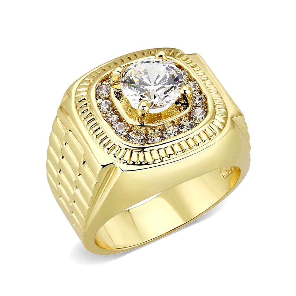 Brass Clear Gold Plated Ring