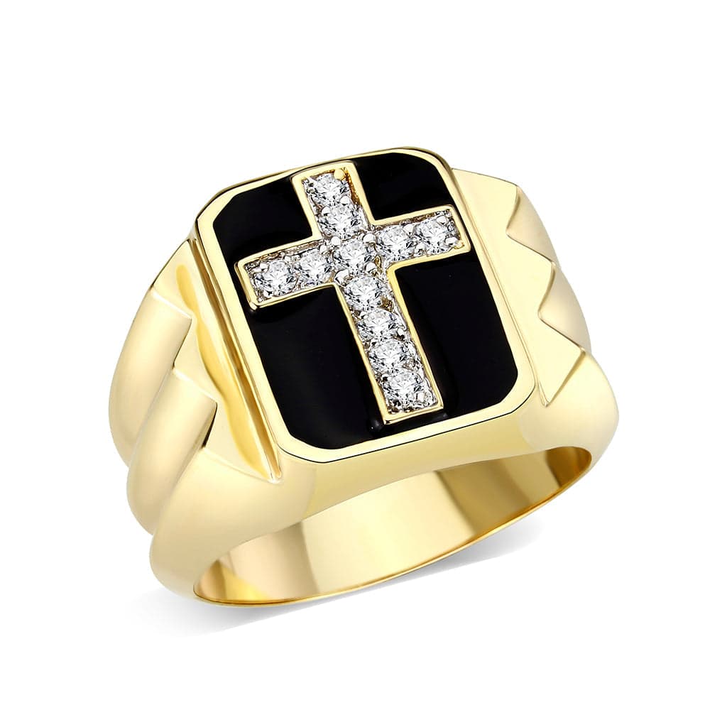Brass Black CZ Ring