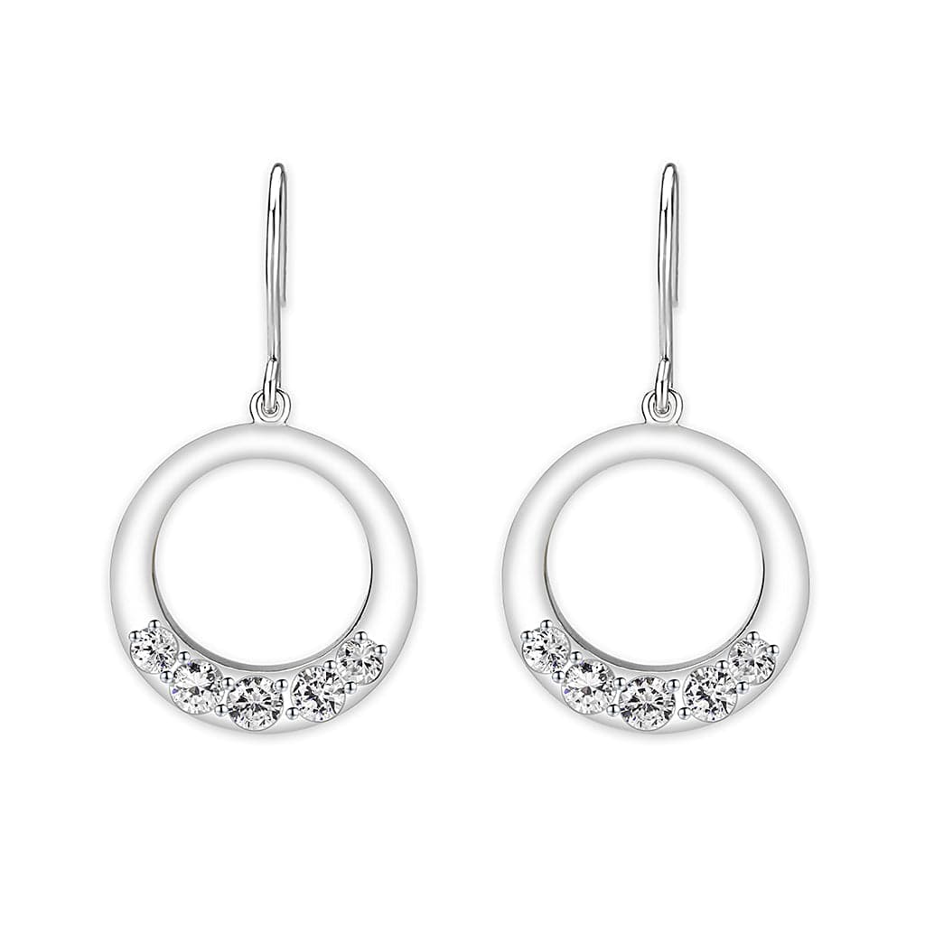 Stainless Steel Pink CZ Earrings