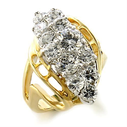 Brass Gold CZ Multi-Stone Cluster Ring | The Stainless Jewelry