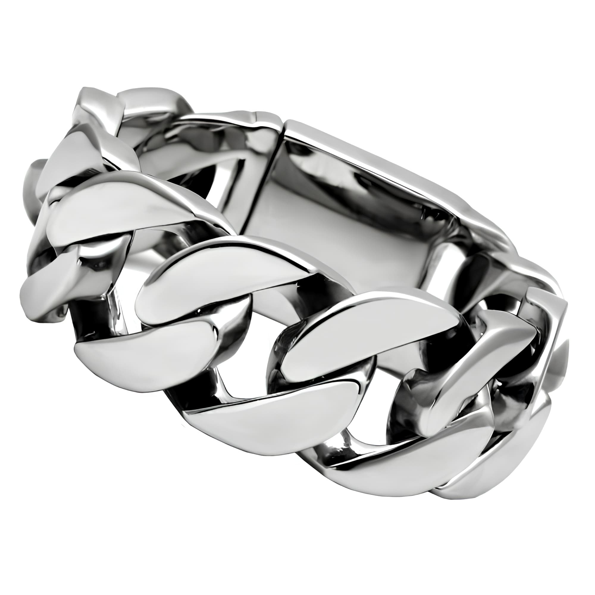 Stainless Steel Silver Polished Heavy Cuban Curb Link Bracelet