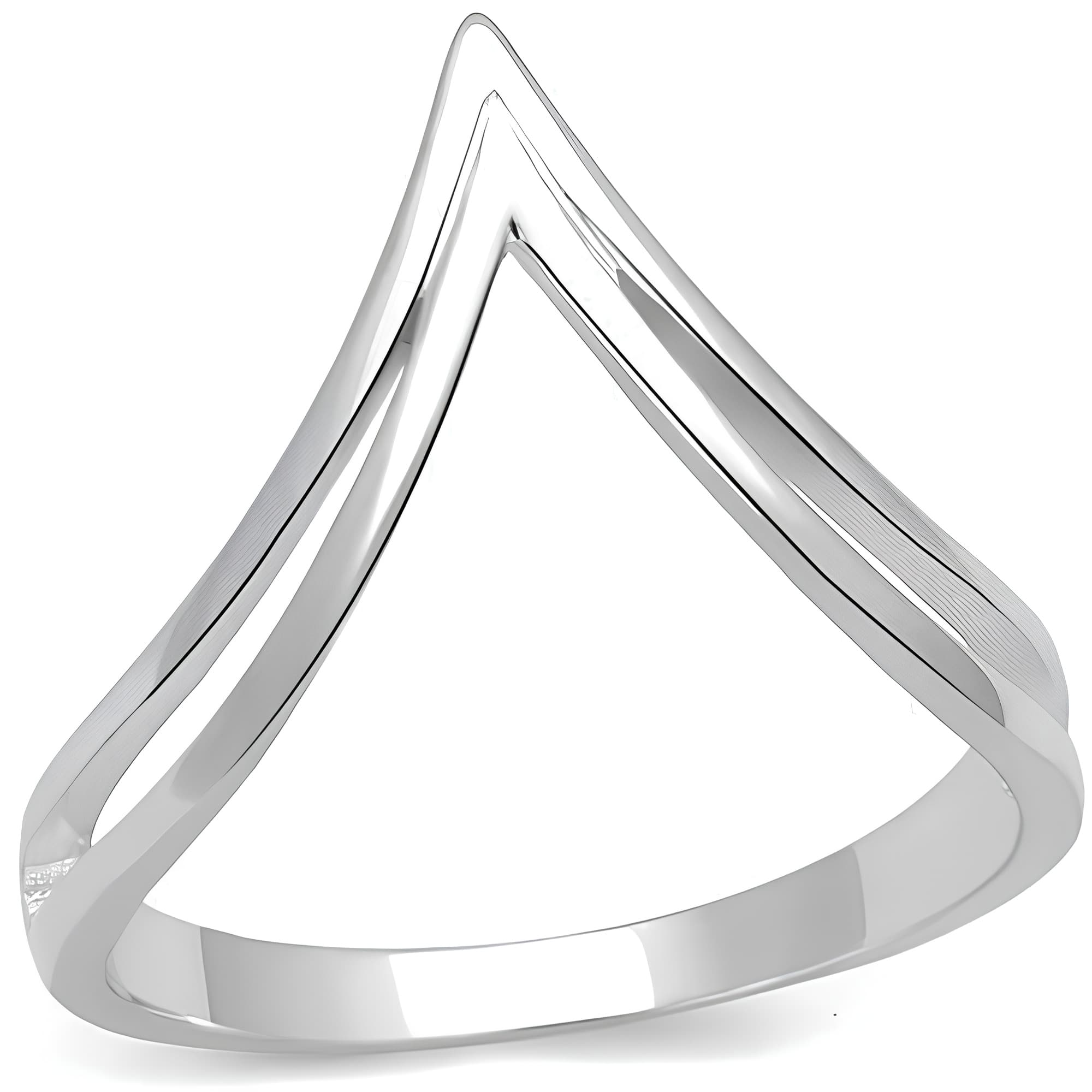 Sterling Silver Open Chevron V-Shape Wishbone Ring