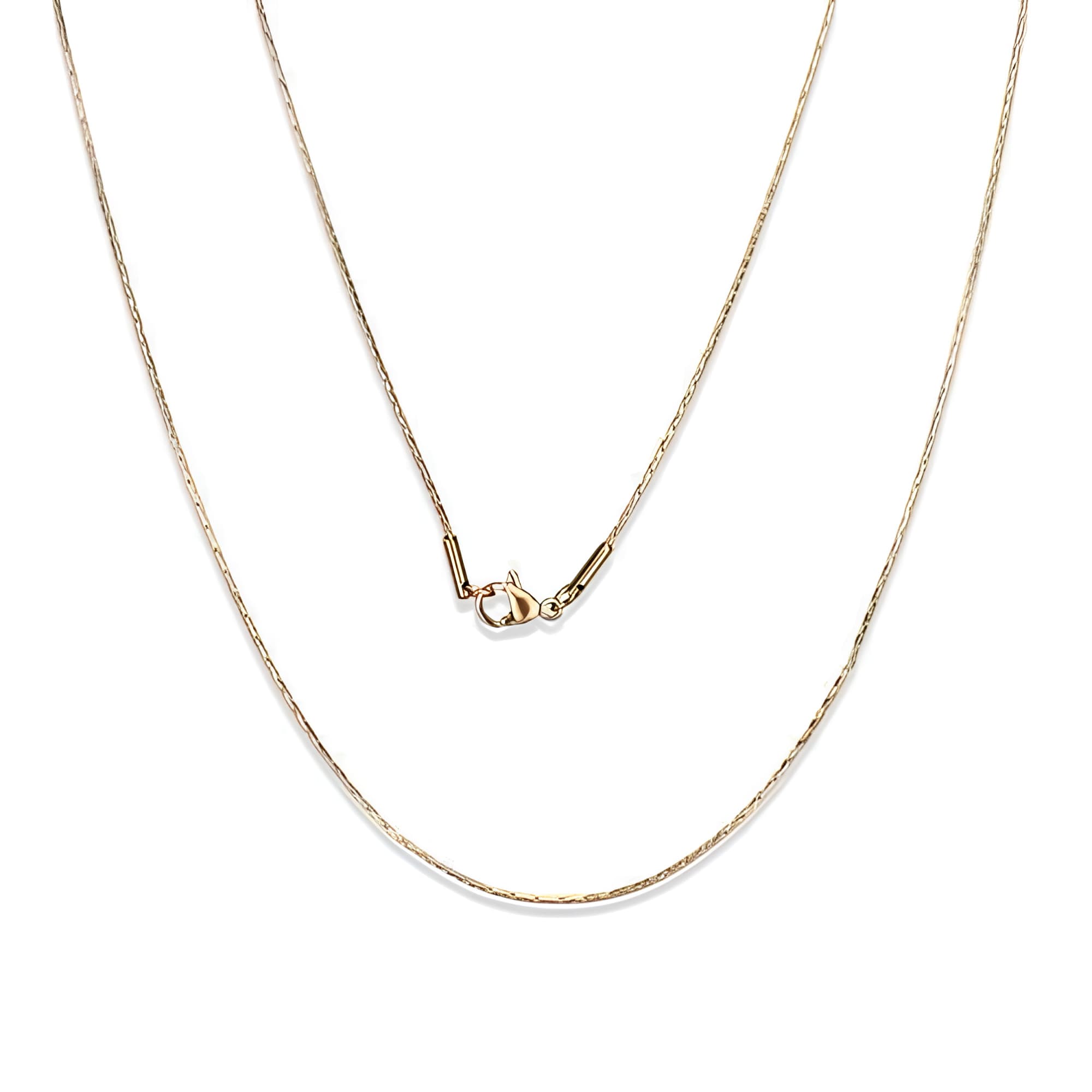 Stainless Steel Rose Gold IP Snake Layered Necklace
