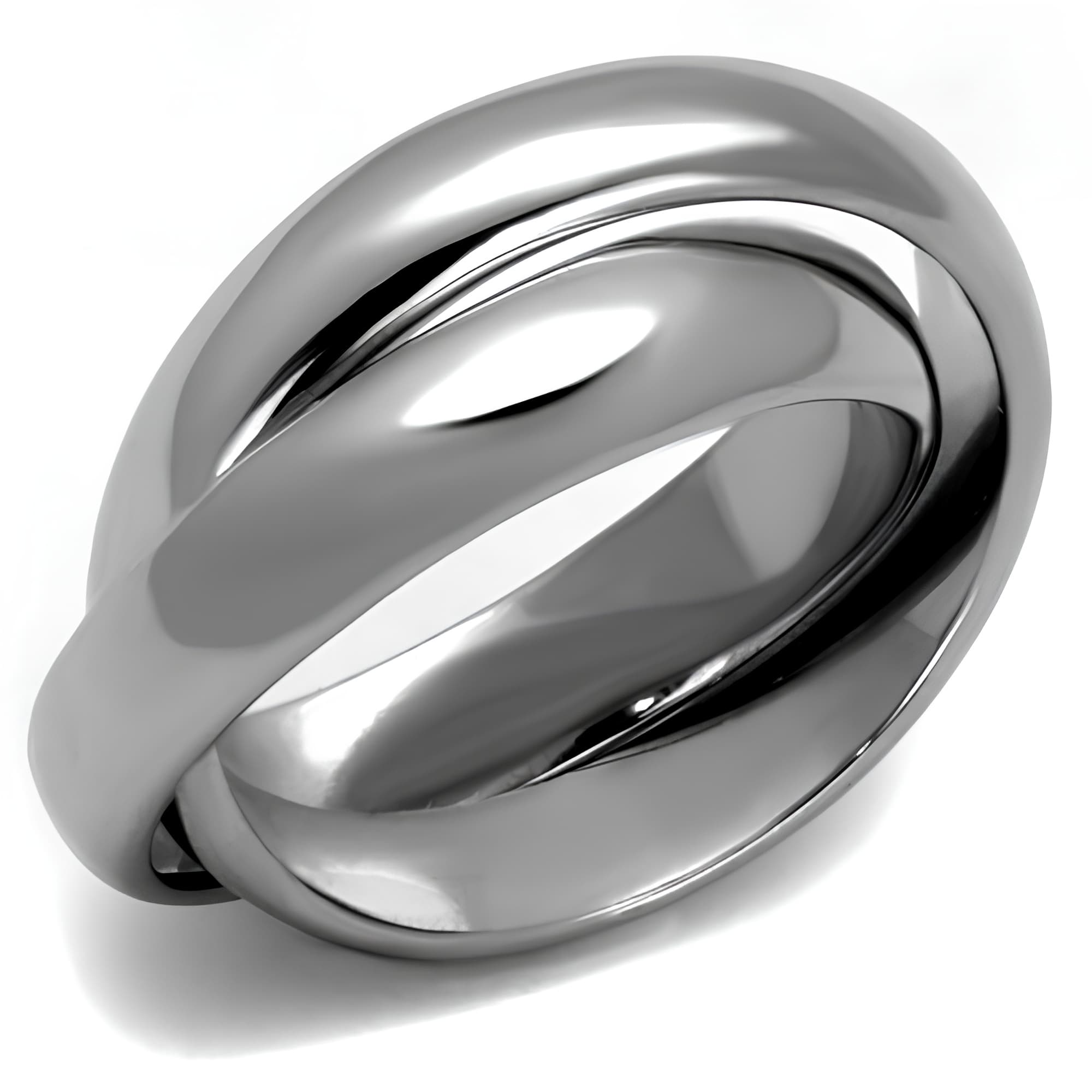 Stainless Steel Polished Triple Interlocking Rolling Ring