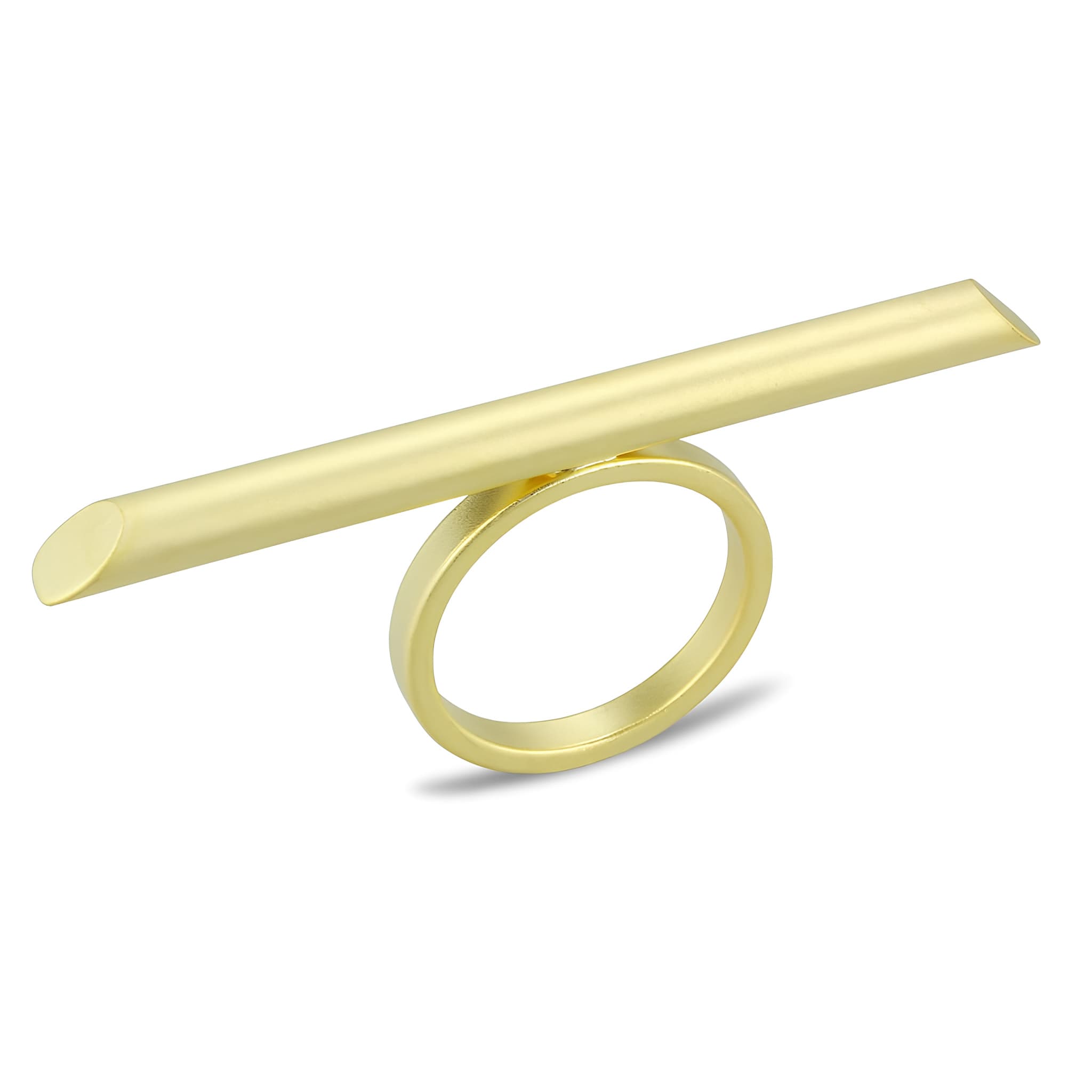 Brass Gold Minimalist Bar Circle Ring