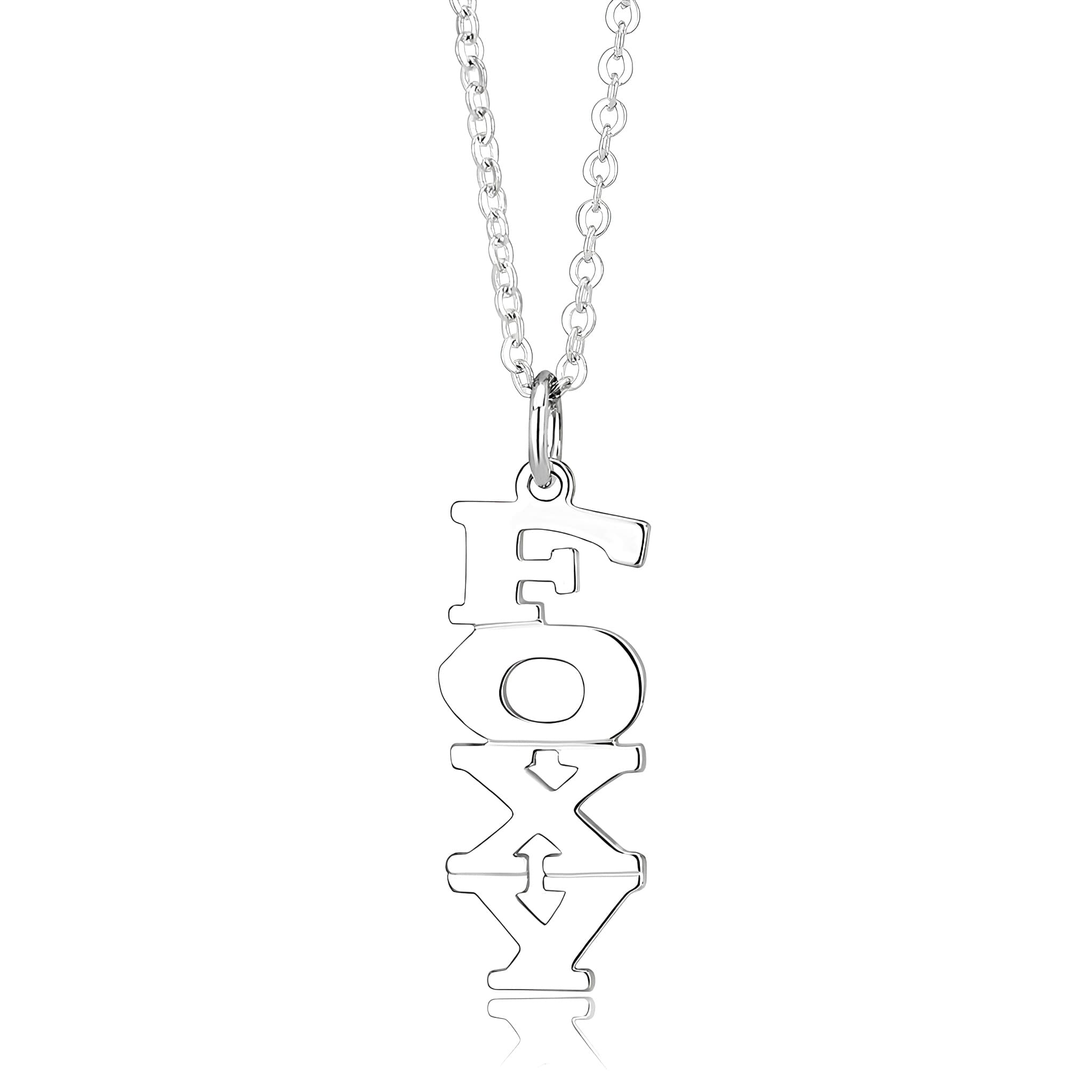Brass Silver FOXY Word Letter Pendant Necklace