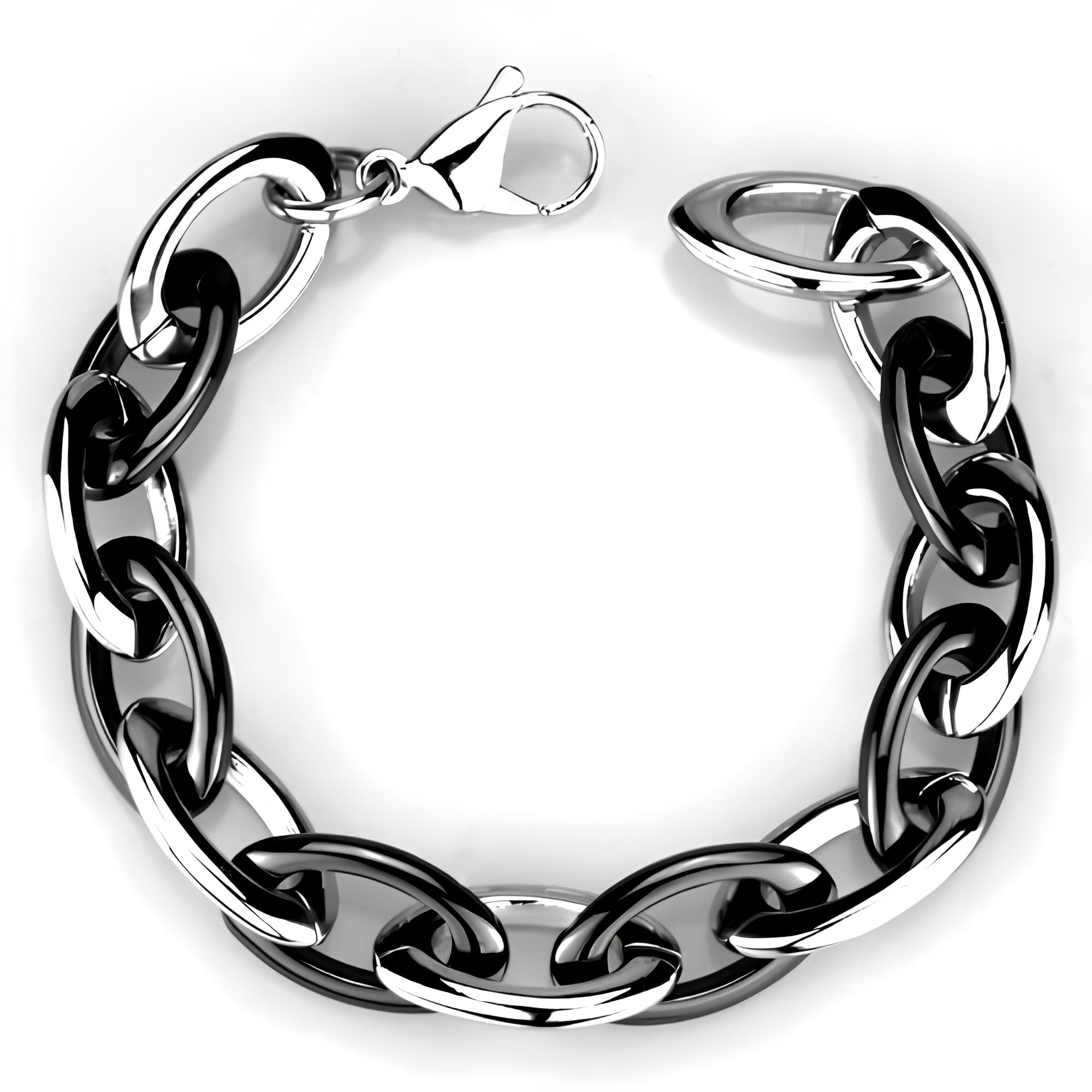 Stainless Steel Silver Polished Chain Link Bracelet
