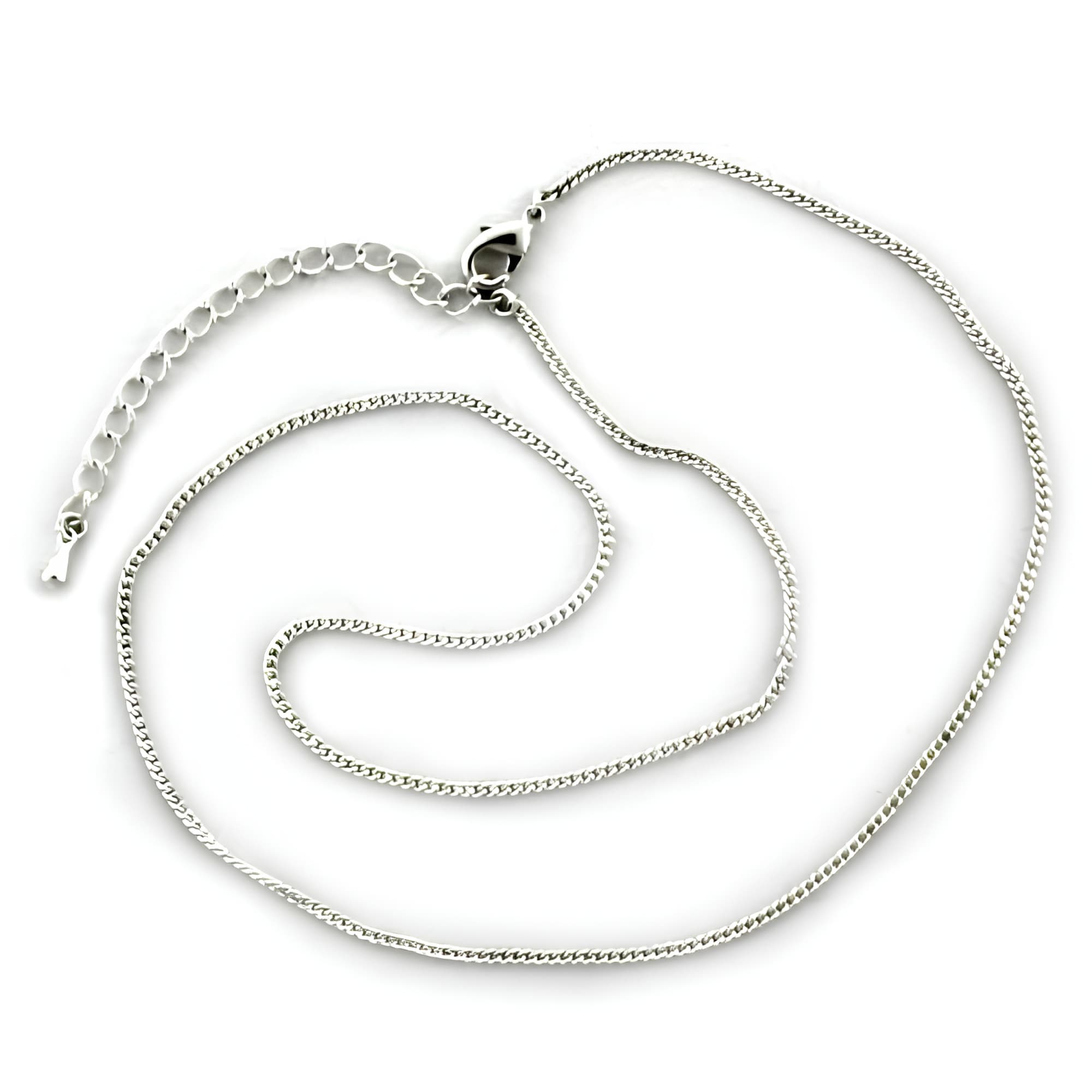 Brass Silver Plain Box Chain Necklace