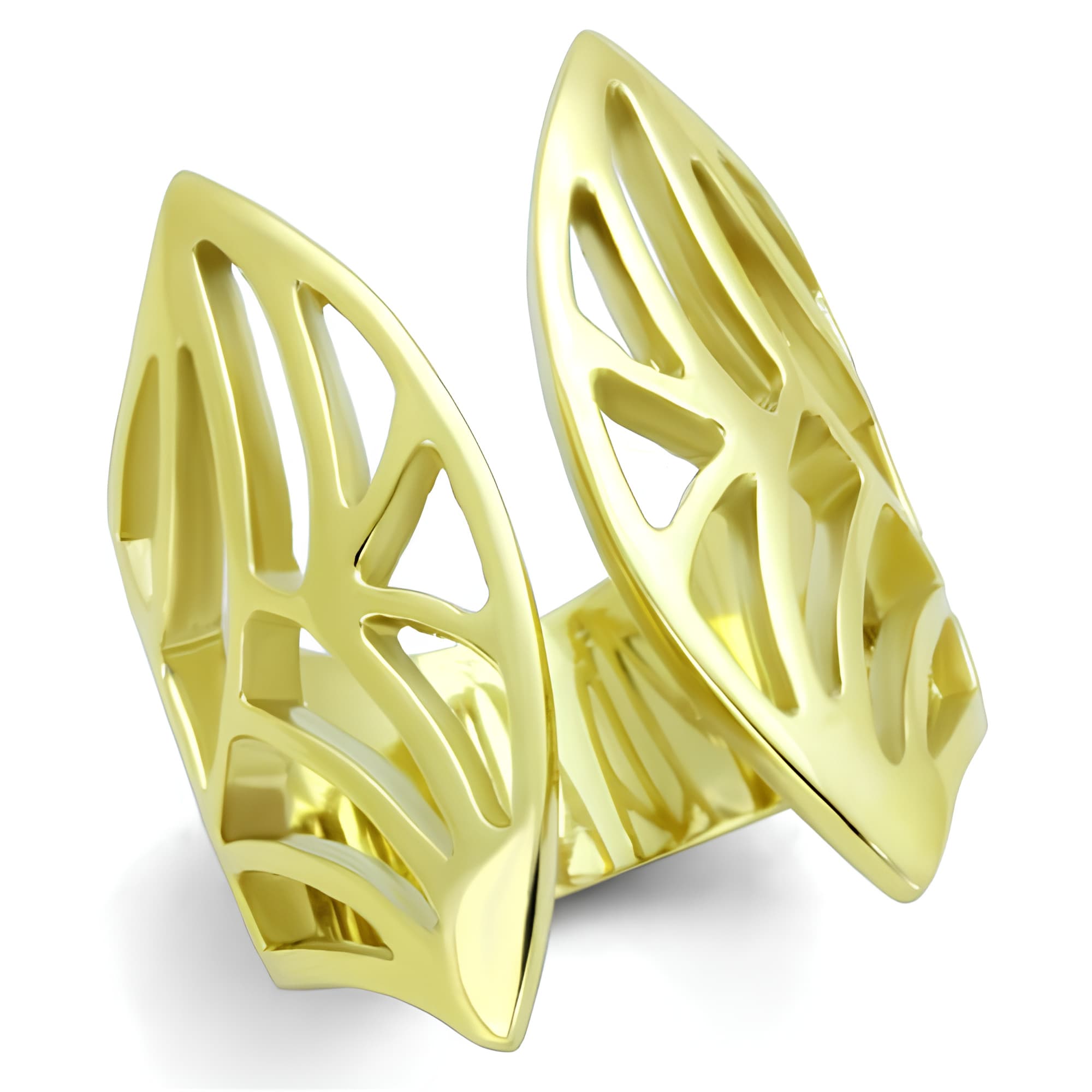 Stainless Steel Leaf Vine Ring