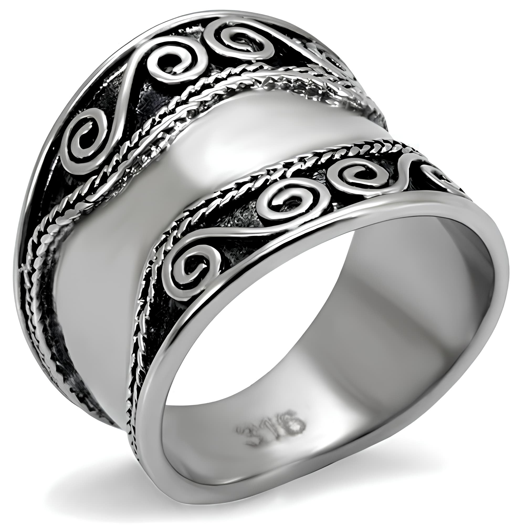 Stainless Steel Celtic Spiral Dome Ring