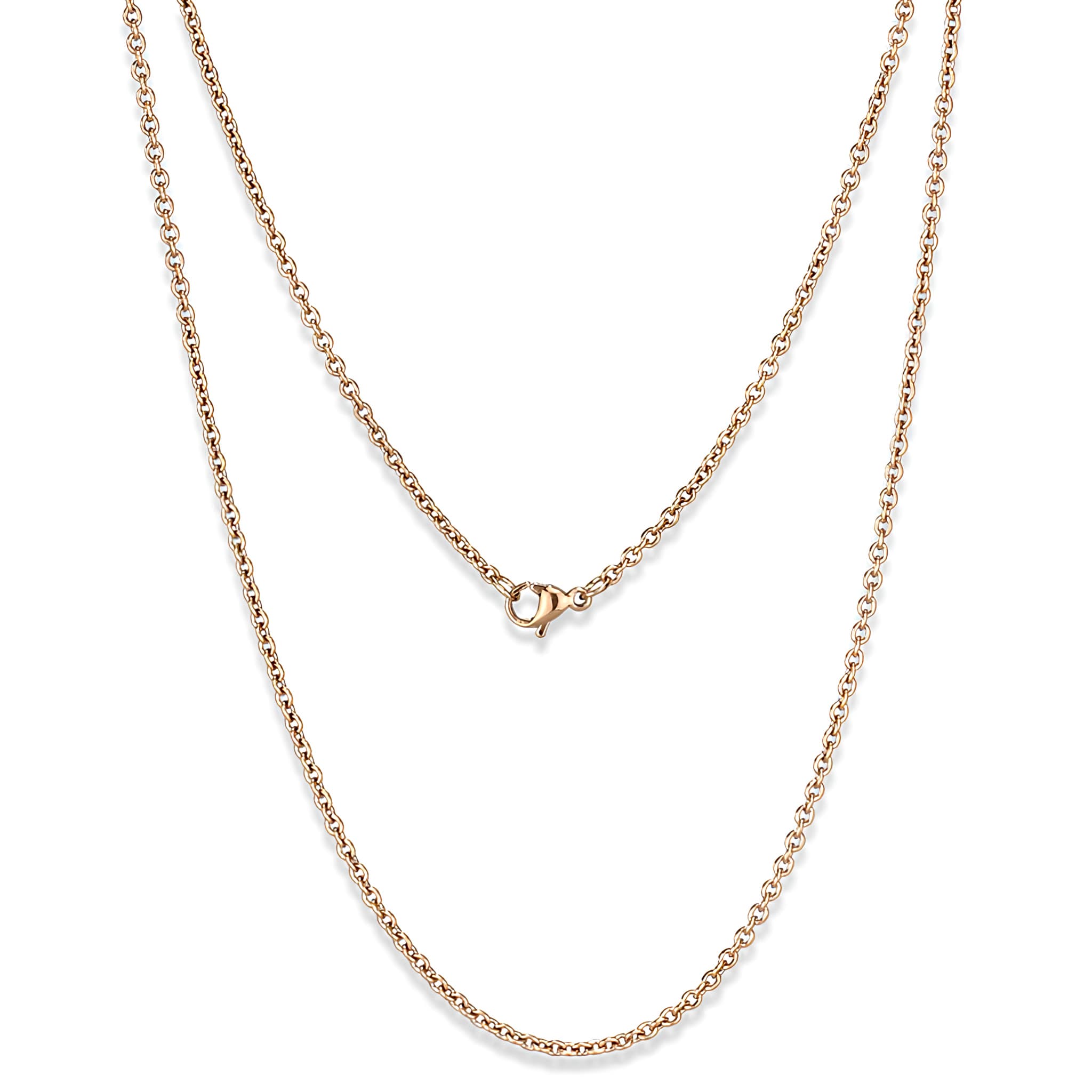 Stainless Steel Rose Gold IP Cable Fine Necklace