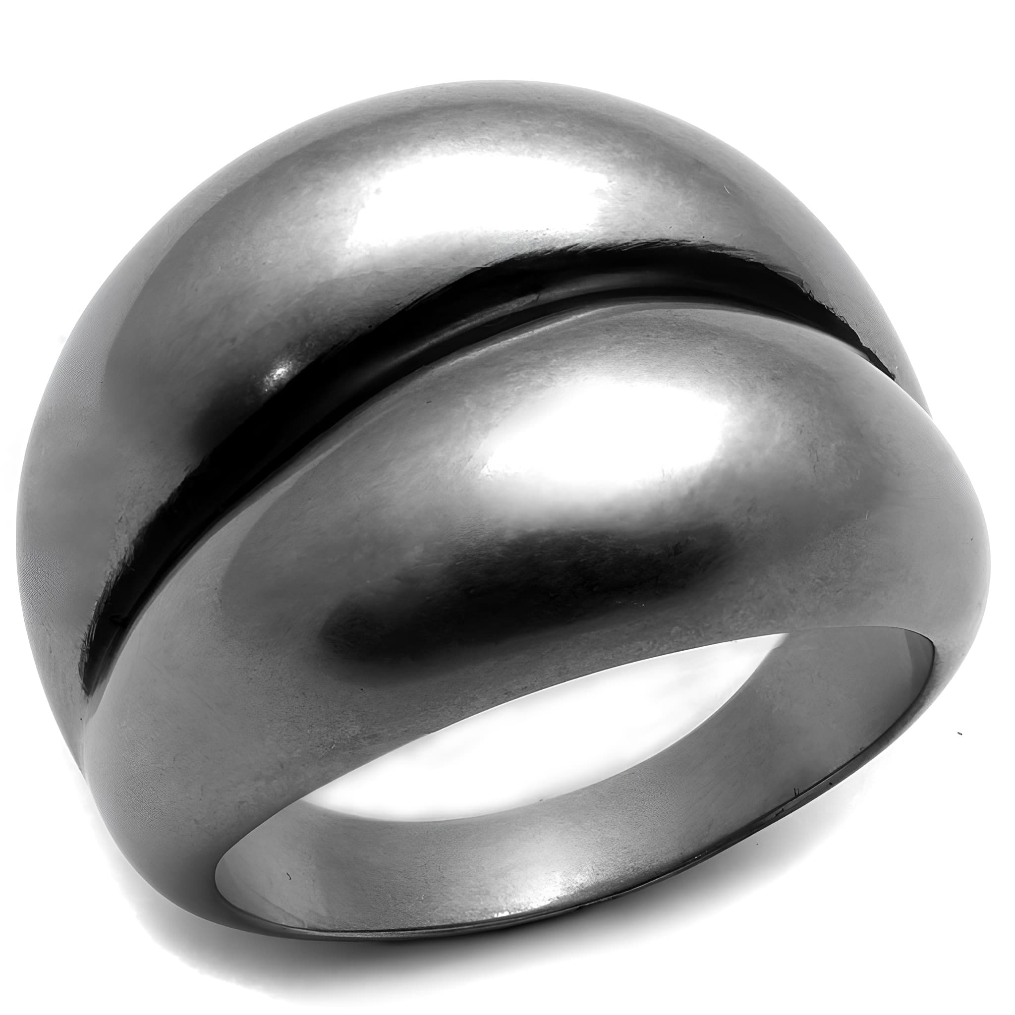 Stainless Steel Polished Smooth Dome Crossover Ring