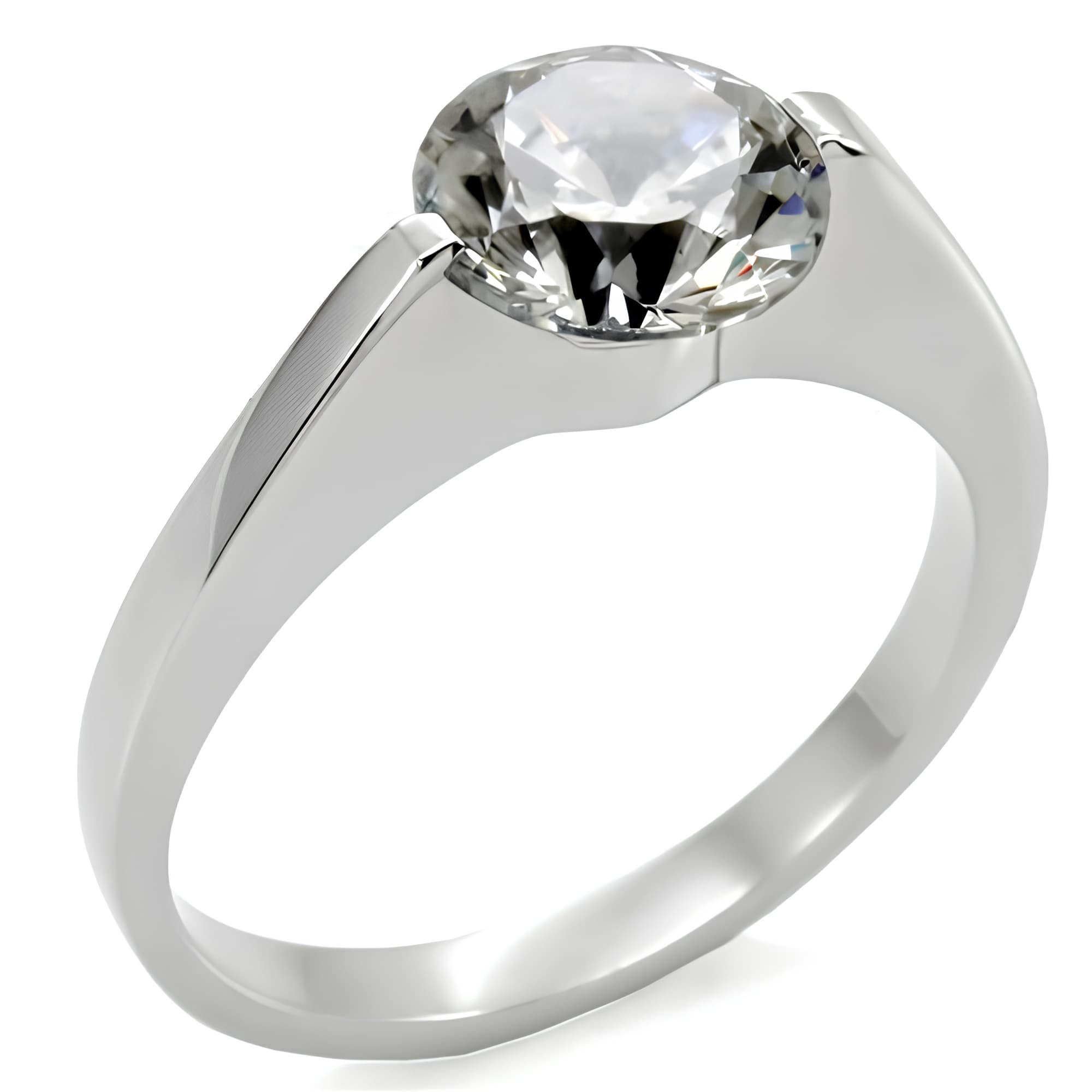 Stainless Steel Round Tiffany Ring