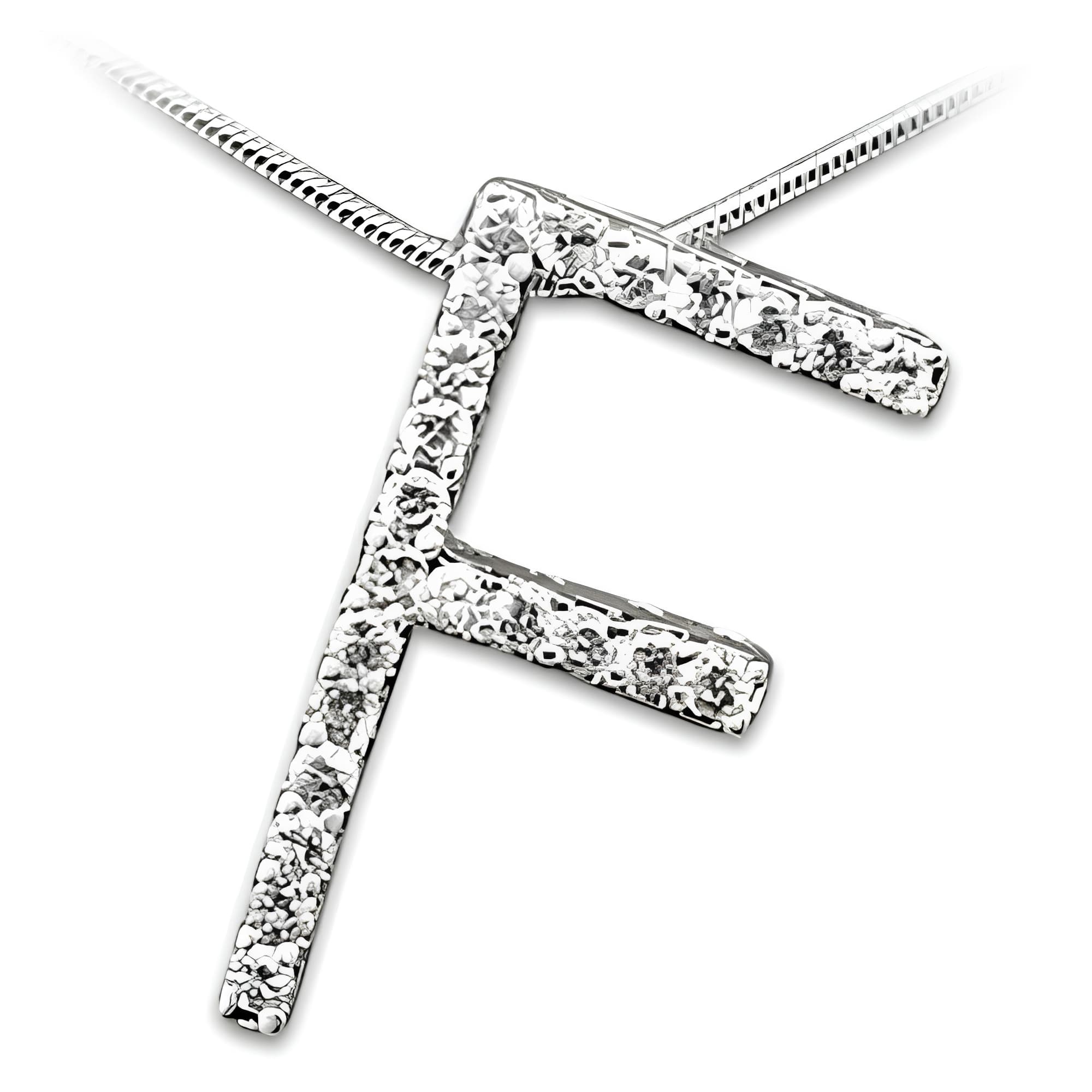 Brass Letter F Initial Pendant