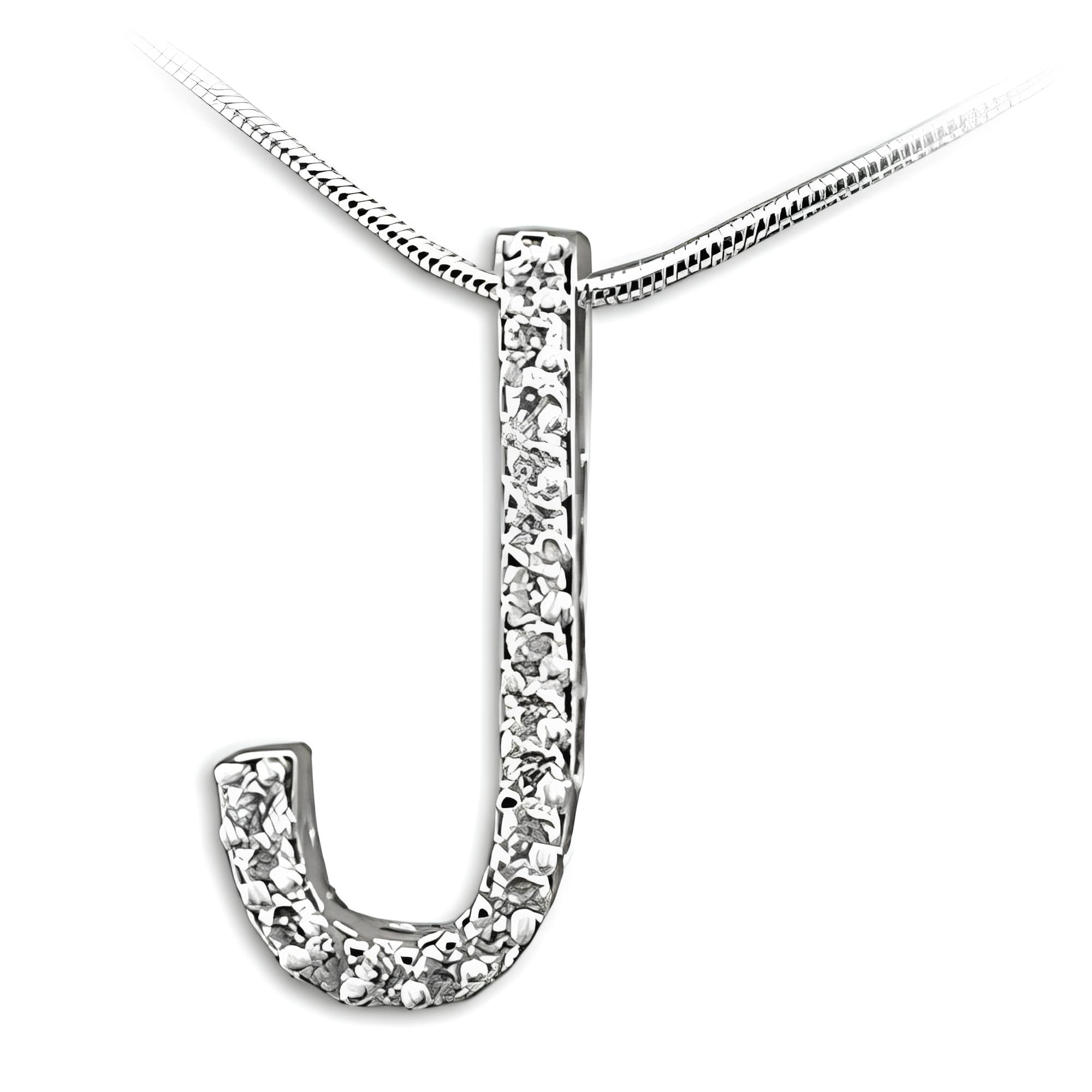 Brass Letter J Initial Pendant