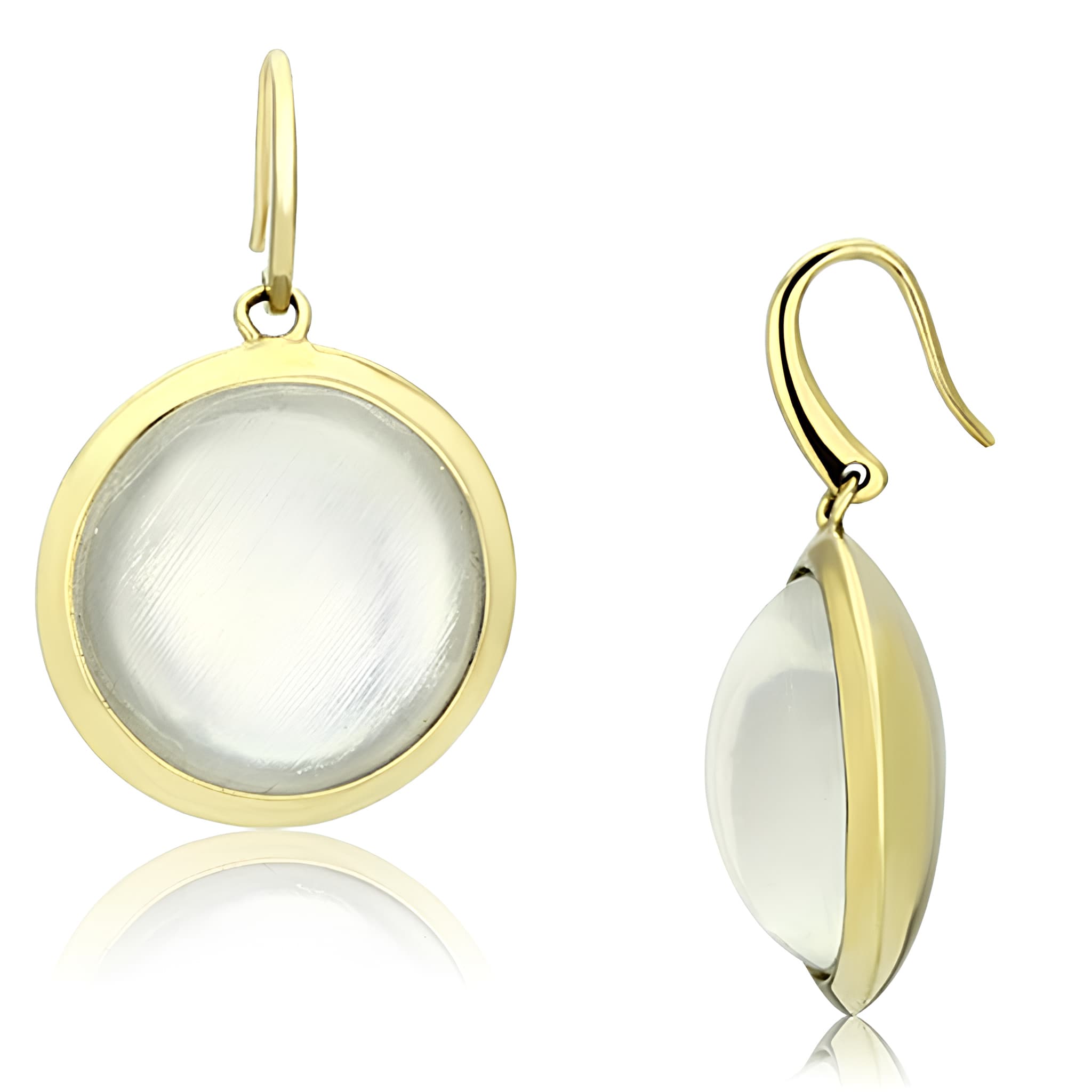 Brass Peach Enamel Earrings