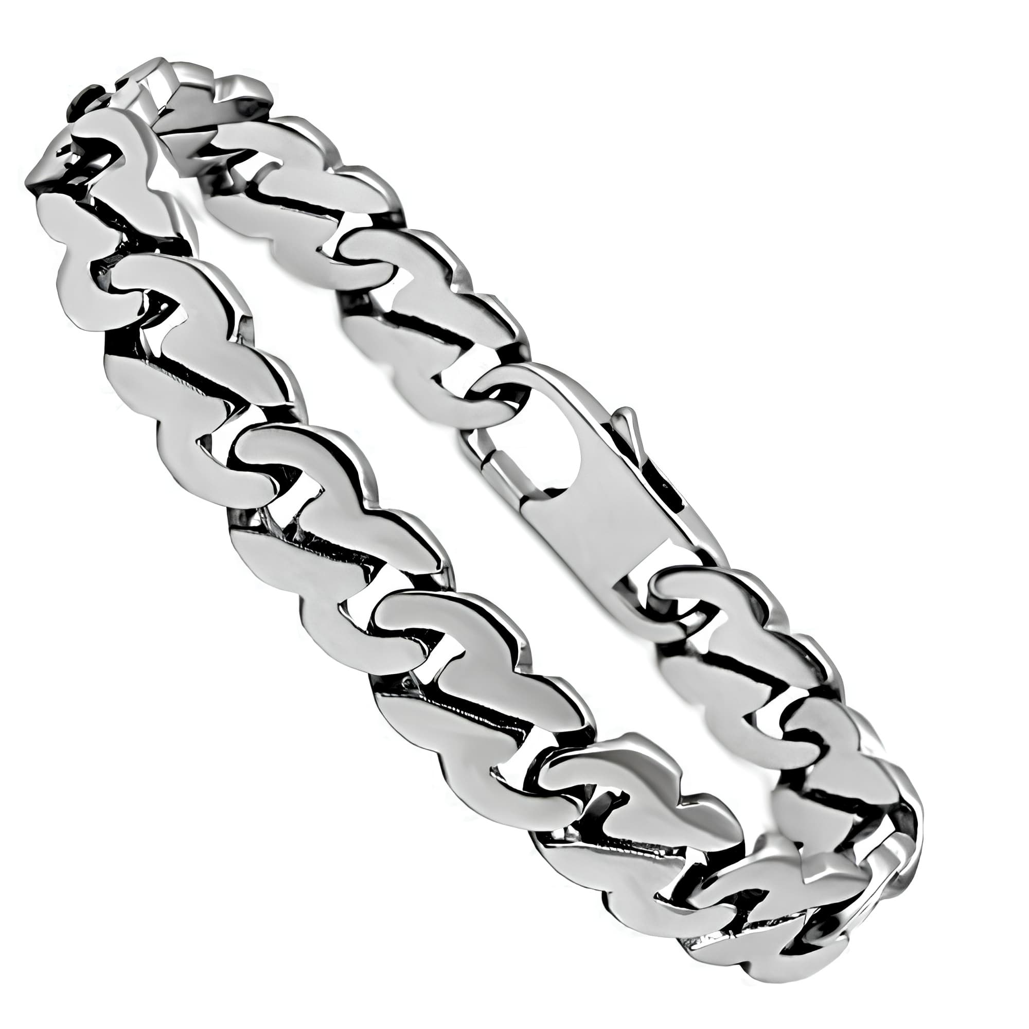 Stainless Steel Silver Polished Mariner Anchor Link Bracelet
