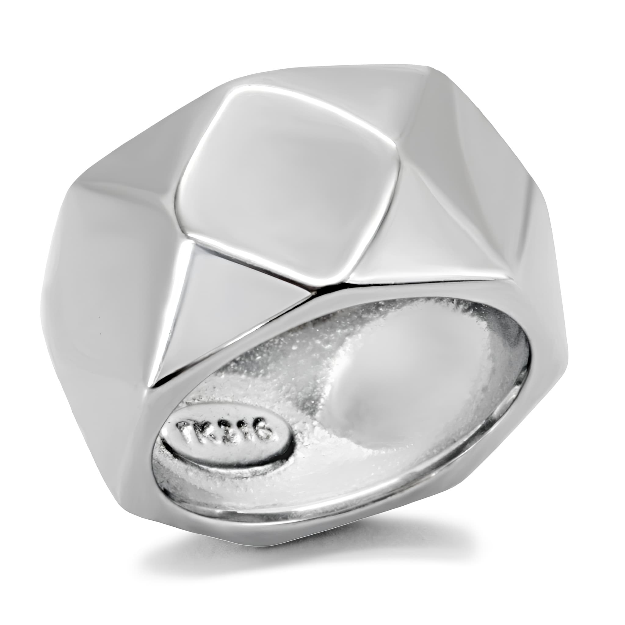 Stainless Steel Faceted Ball Ring