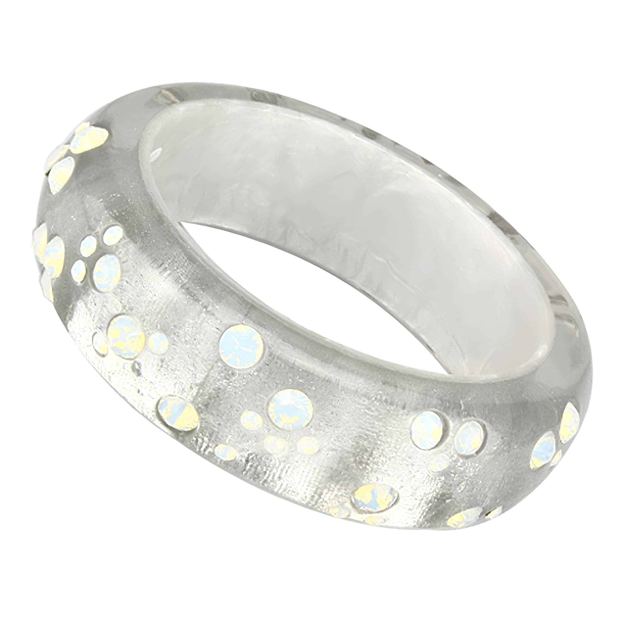 Resin Clear Crystal Dot Bangle