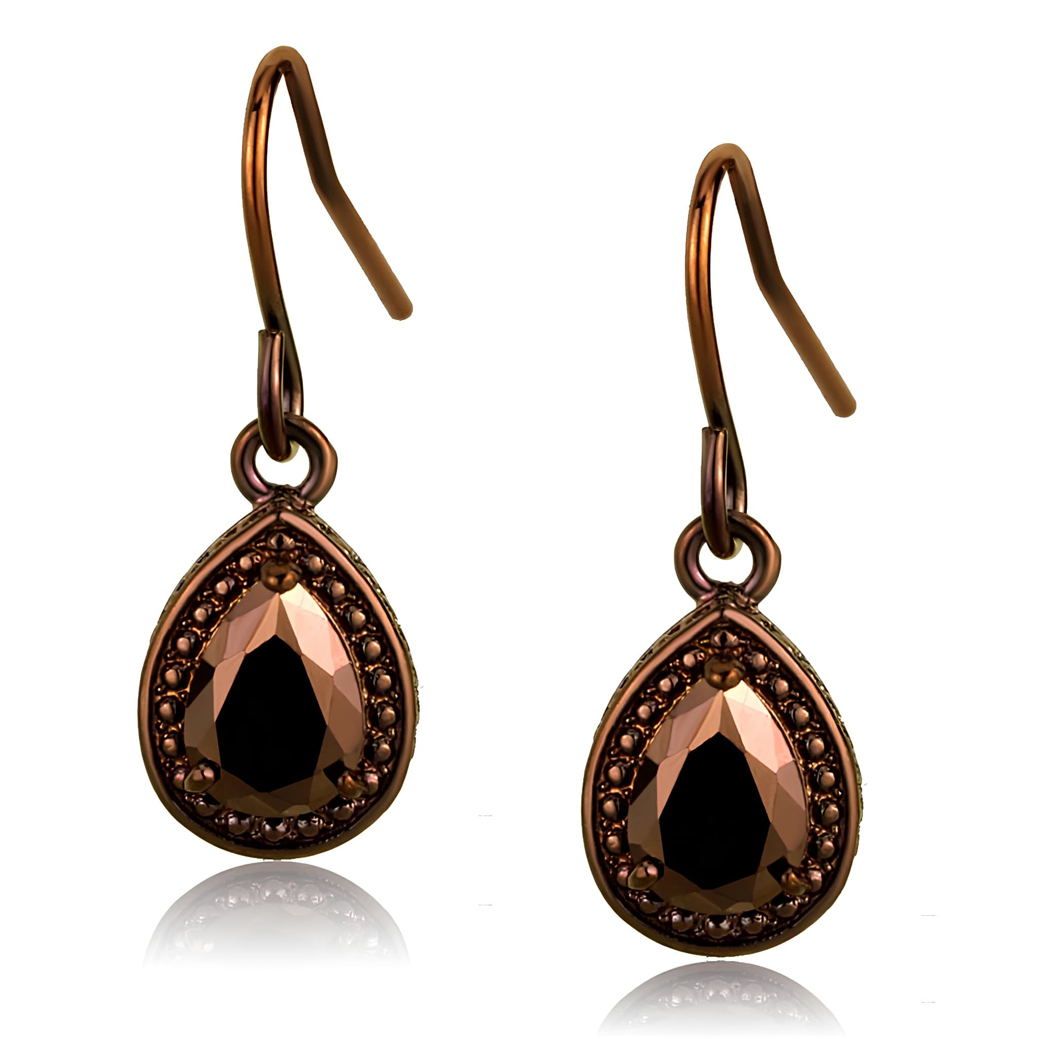 Brass Brown Teardrop Drop Ring