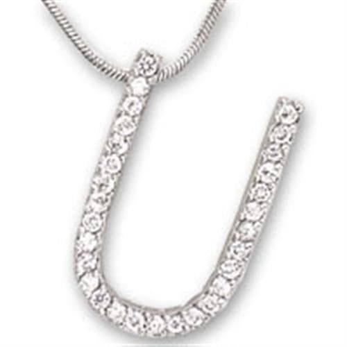 Brass CZ Letter U Pendant | The Stainless Jewelry