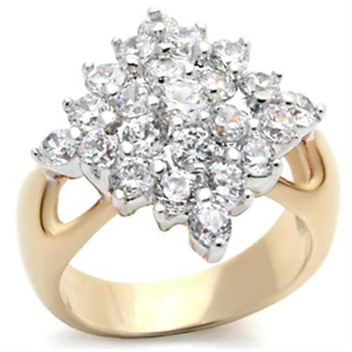 Brass Gold CZ Star Flower Cluster Ring | The Stainless Jewelry