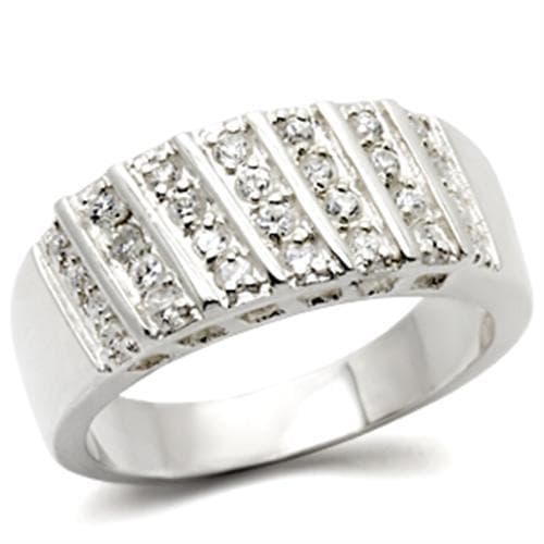 Sterling Silver CZ Channel-Set Wide Band Ring