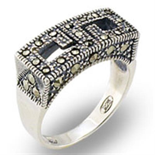 Sterling Silver Marcasite Geometric Men's Ring