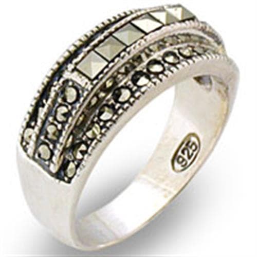 Sterling Silver Marcasite Channel Band Ring