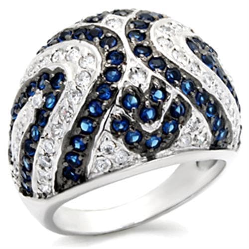 Sterling SilverBlue Sapphire CZ Dome Ring | The Stainless Jewelry