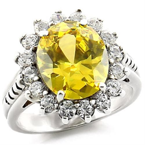 Sterling SilverYellow Citrine Oval Halo Ring