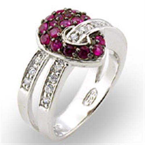 Sterling SilverRuby CZ Heart Ring | The Stainless Jewelry