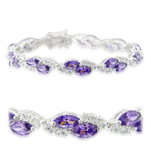 Sterling SilverAmethyst Marquise CZ Tennis Bracelet