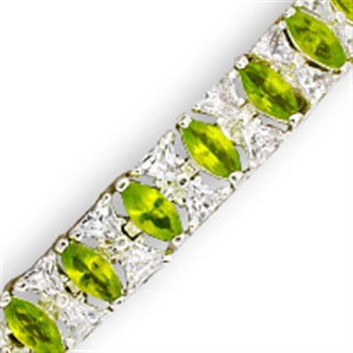 Sterling SilverPeridot CZ Oval Tennis Ring
