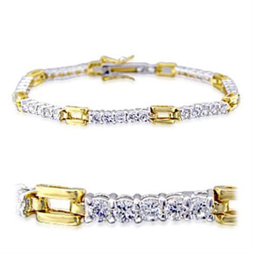 Brass Gold CZ Round Tennis Bracelet 32008 | The Stainless Jewelry