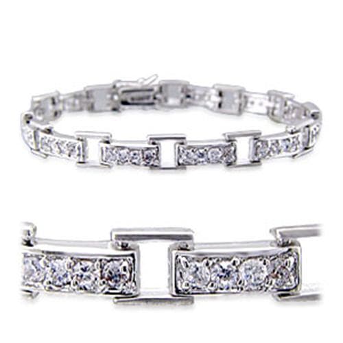 Brass CZ Square Link Bracelet | The Stainless Jewelry