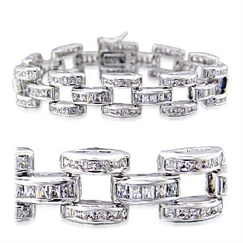 Brass Square Link Bracelet Clear | The Stainless Jewelry