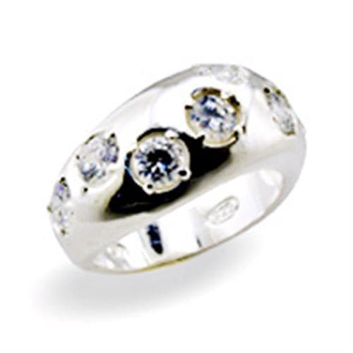 Sterling Silver CZ Three-Stone Gypsy Ring | The Stainless Jewelry