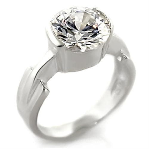 Sterling Silver CZ Round Bezel Solitaire Ring